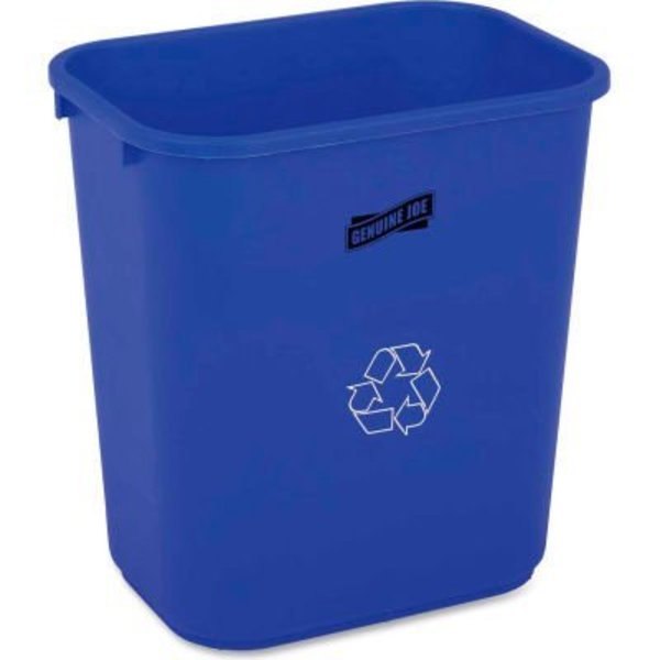 Sp Richards Genuine Joe Deskside Recycling Wastebasket, 7 Gallon, Blue/White GJO57257